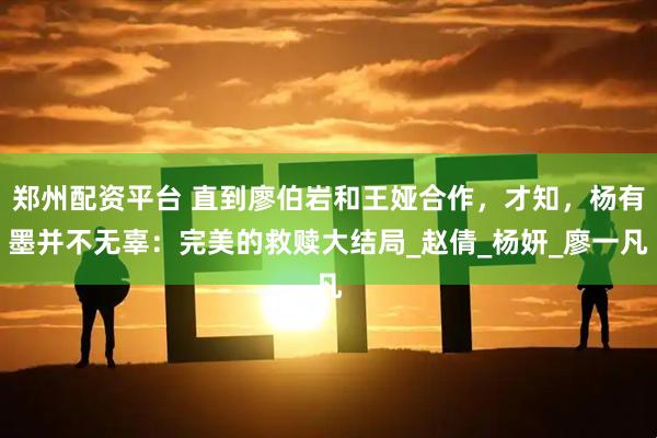 郑州配资平台 直到廖伯岩和王娅合作，才知，杨有墨并不无辜：完美的救赎大结局_赵倩_杨妍_廖一凡